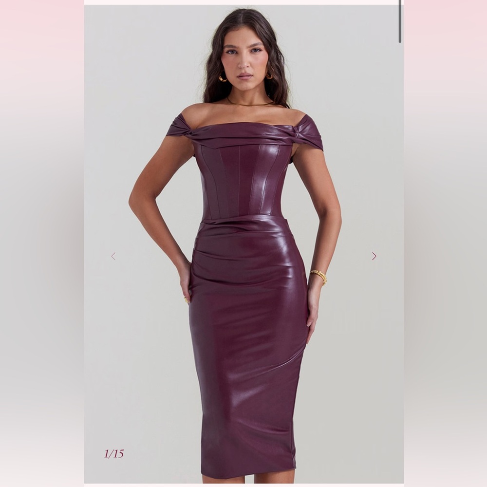 House of CB RAVEN
Mulberry Vegan Leather Corset Dress